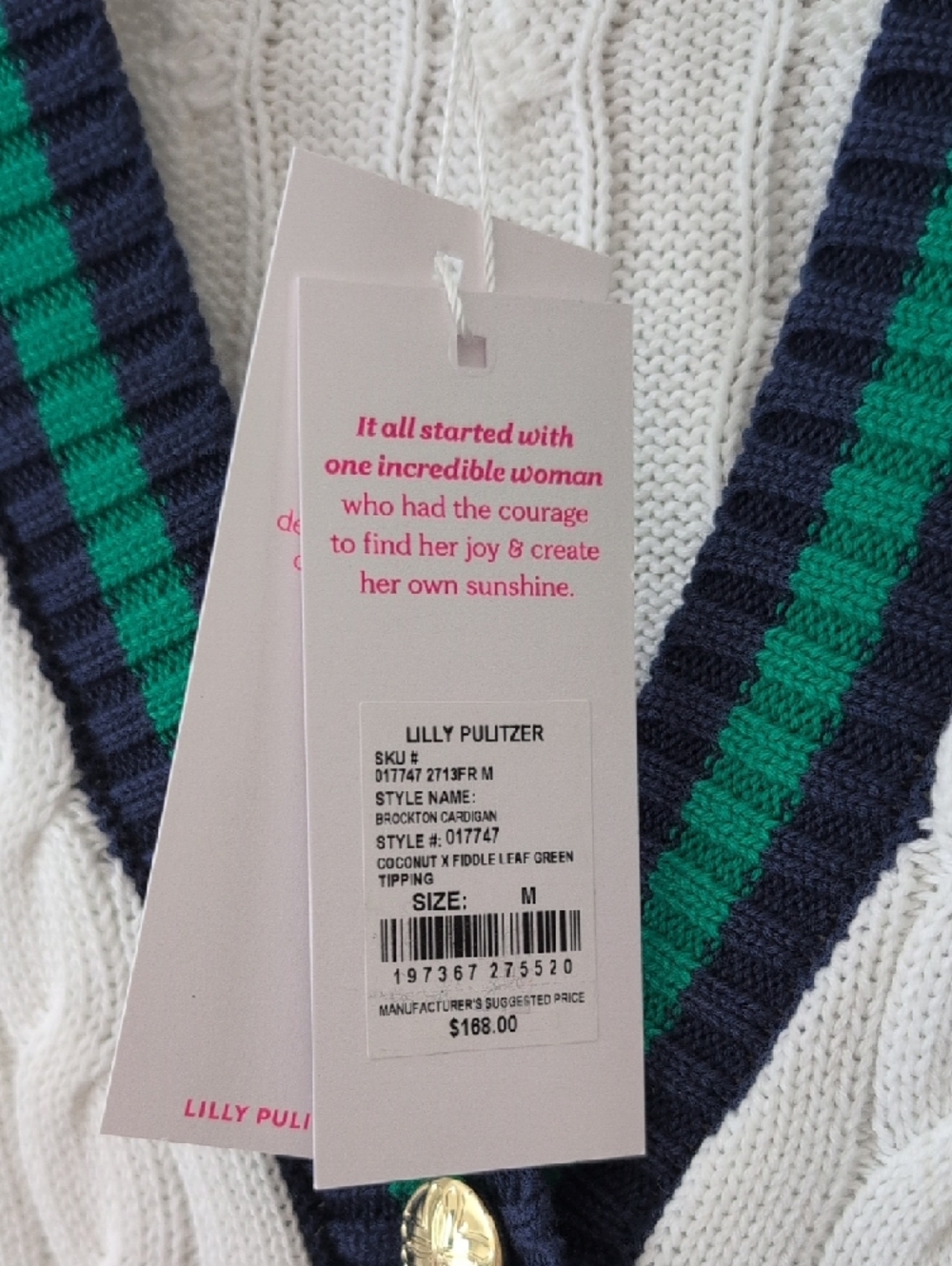 NWT Lilly Pulitzer Brockton V-neck Cardigan - M - Picture 4 of 9